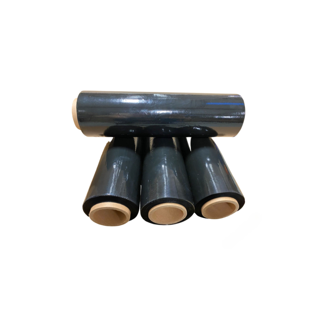 "18-inch Black Stretch Film - 1500 Feet per Roll | 80 Gauge Premium Strength"